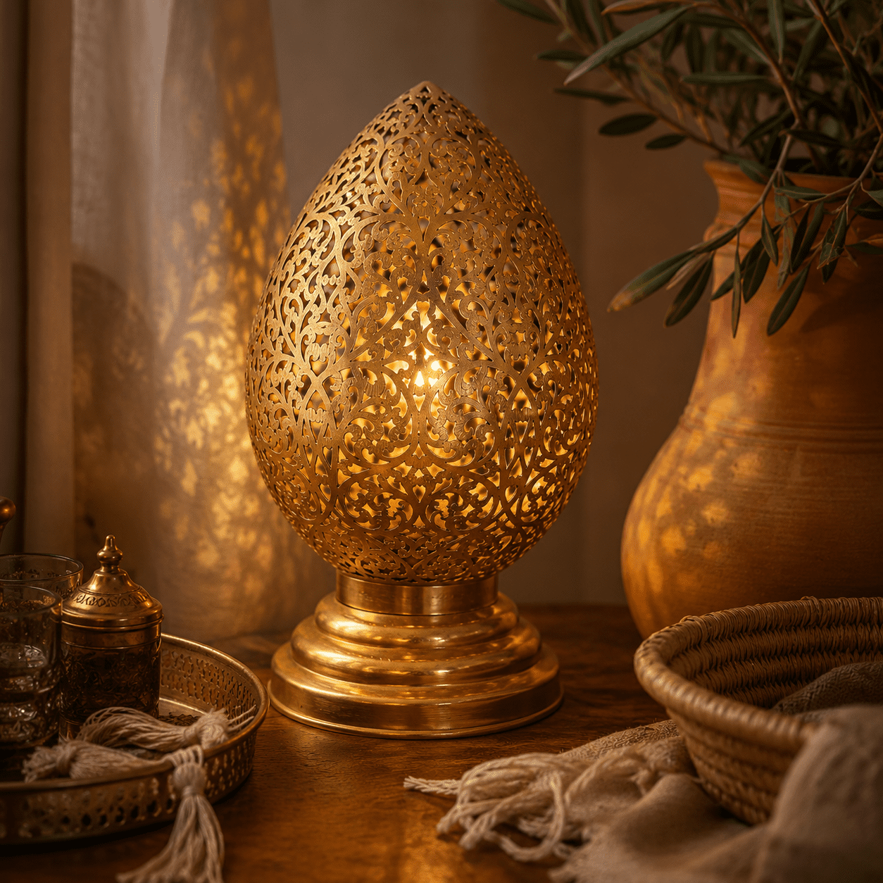Lampe Dinanderie Marocaine